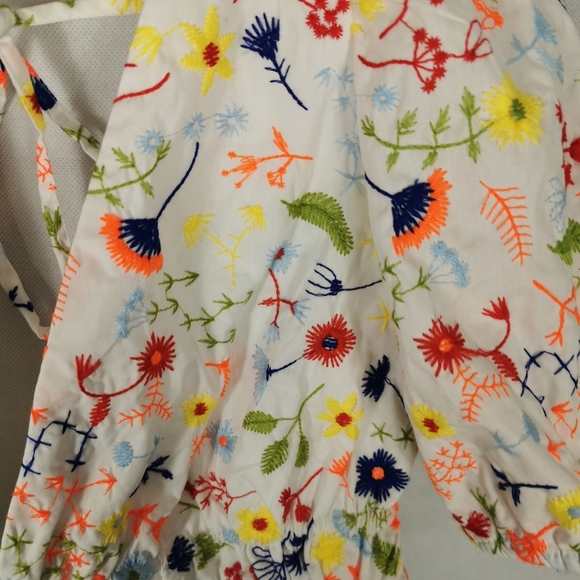 Ladies Top Size S 8 10 ZARA White Embroidered Cropped Poplin Blouse - Picture 3 of 6